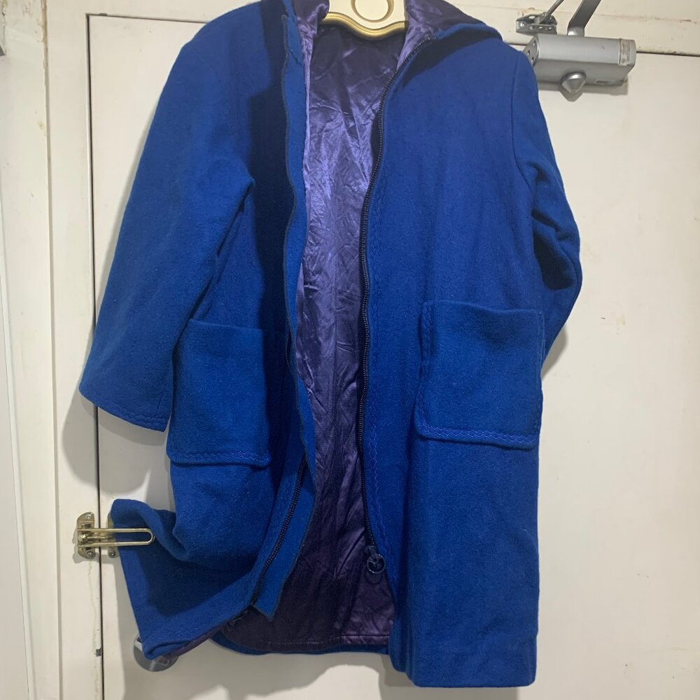 VINTAGE LF WOOL HOODED COAT SIZE S - Picture 5 of 9